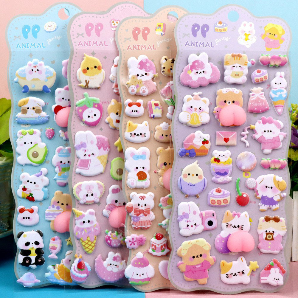 Resin Art Phone Case - 2/4 Buah Stiker 3D Lembut Bentuk