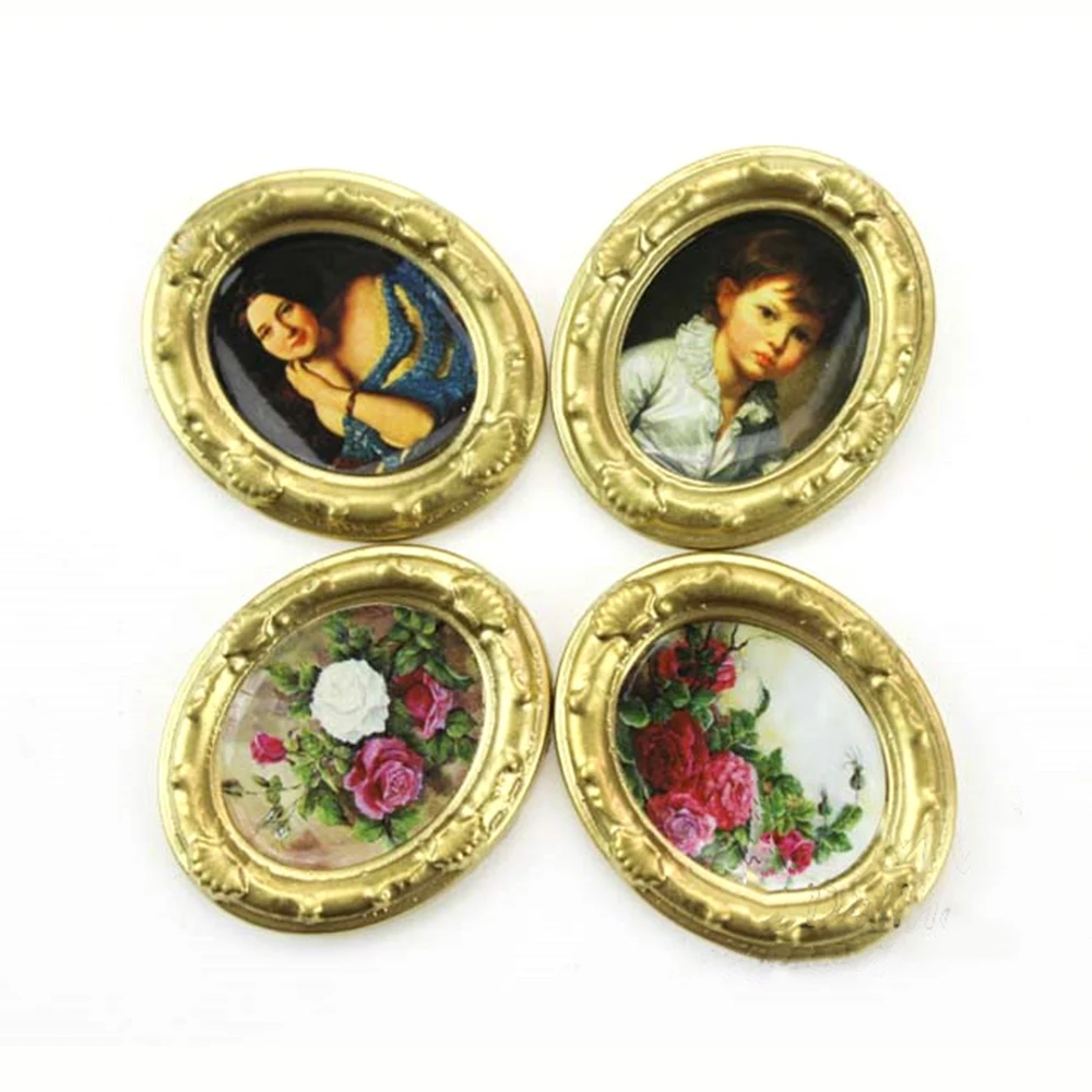 Resin Art Frame - 1/12 Rumah Boneka Miniatur Bingkai Foto