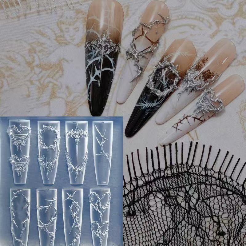 Resin Art Template - Cetakan Silikon Desain Kuku Duri 3D