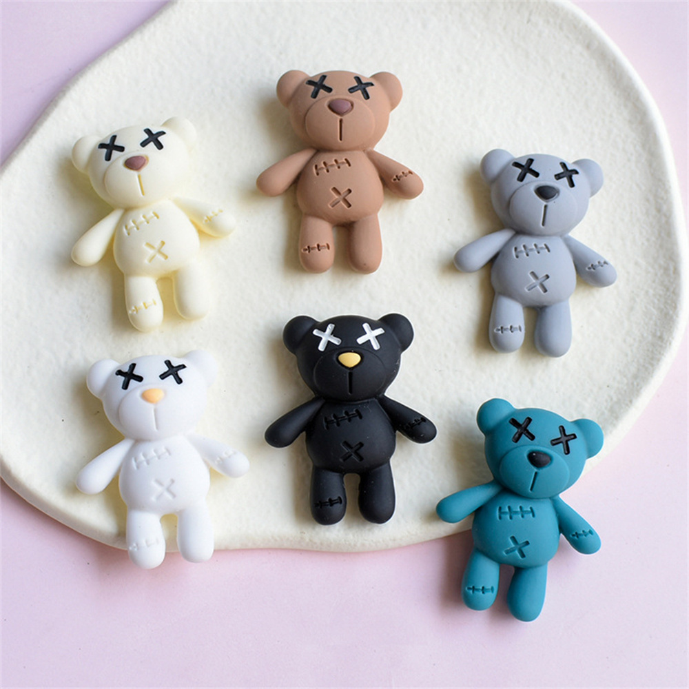 Resin Art Phone Case - 10 Buah Lucu Kartun Beruang Flatback