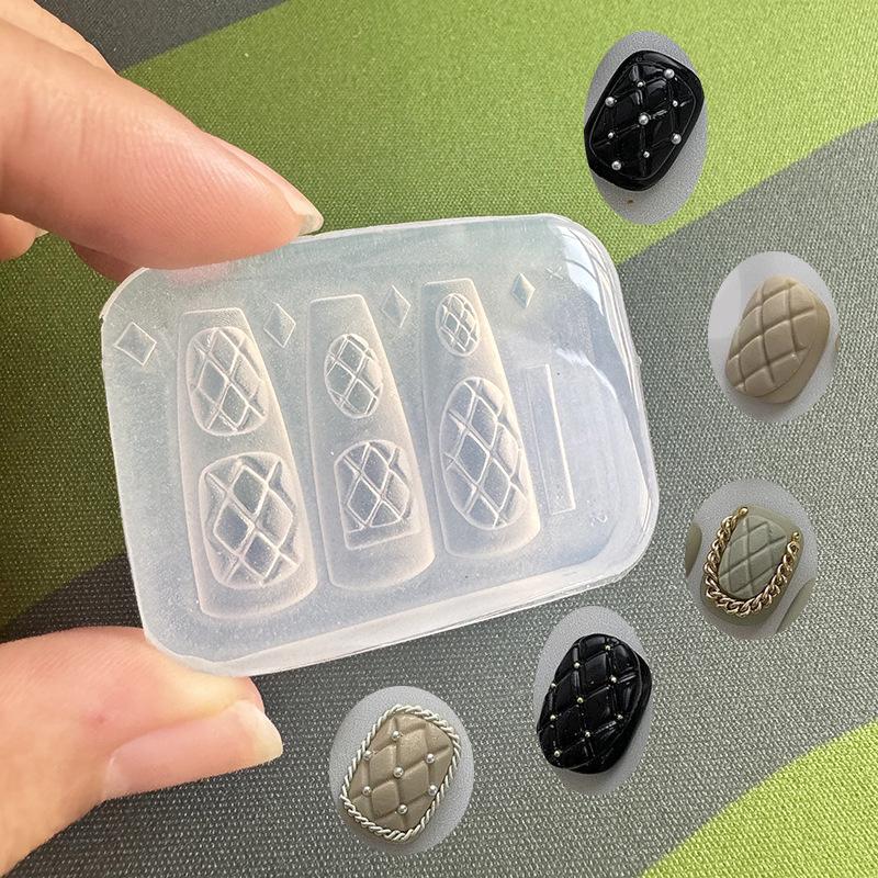 Resin Art Template - Cetakan Kuku Silikon Portabel yang Dapat