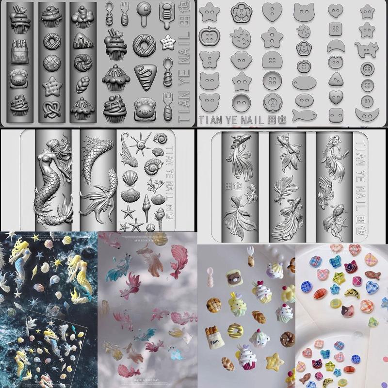 Resin Art Template - Templat Putri Duyung Laut 3D dari