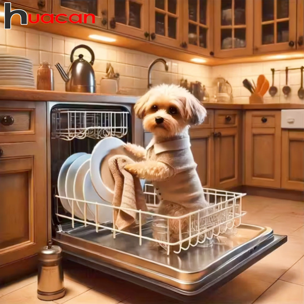 Resin Art Kitchen - Lukisan Berlian Huacan Terbaru Gambar Anjing