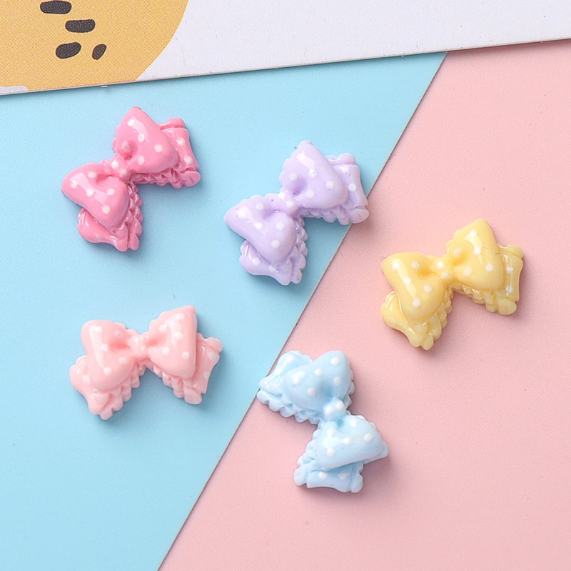 Resin Art Phone Case - 7 Warna Mini Bow Resin Charms
