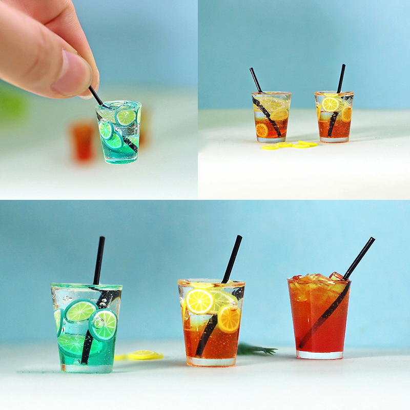 Gelas teh Lemon Model 1:12, TE - Resin Art Kitchen ulasan dan harga