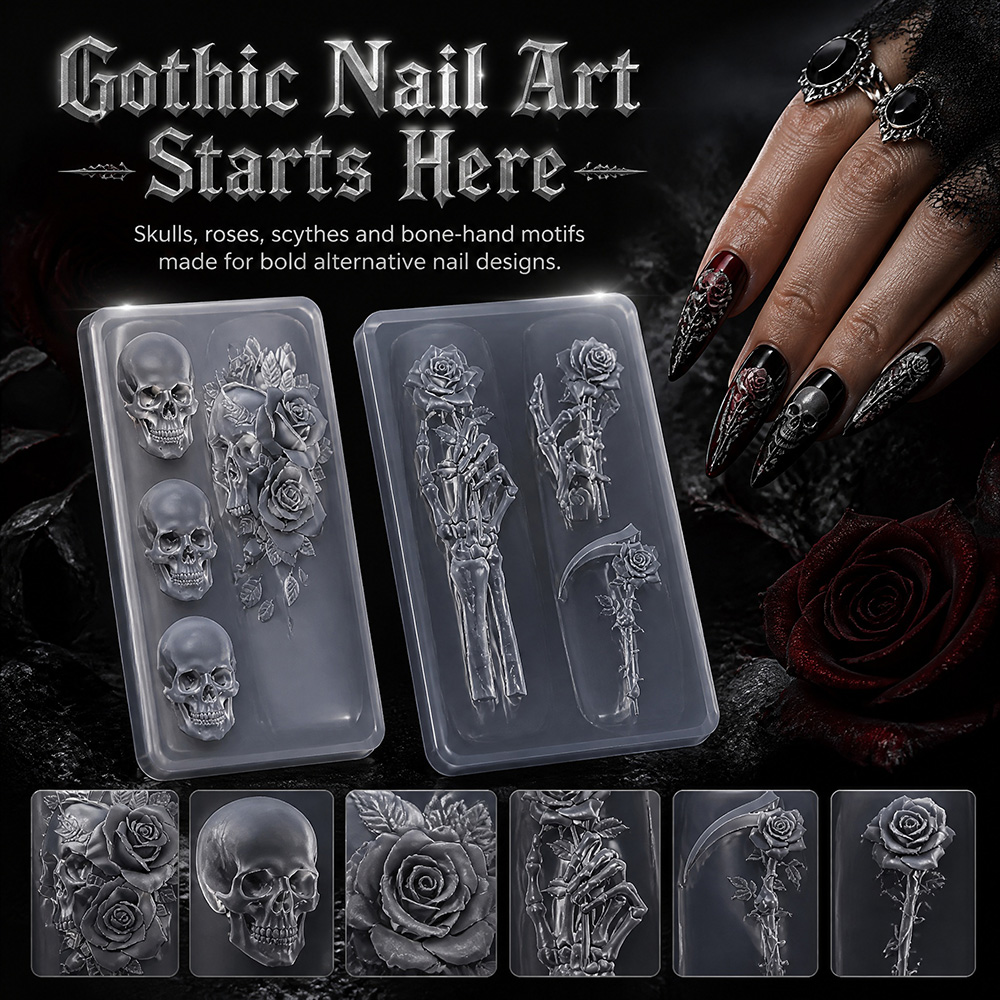 2Pcs Set Cetakan Seni Kuku Sil - Resin Art Template ulasan dan harga