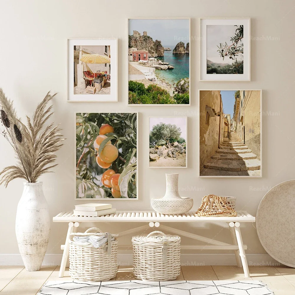 Lukisan Sisilia Kota Italia Pe - Resin Art Wall Decor ulasan dan harga