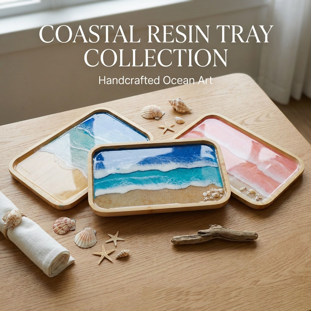 Nampan Dekoratif Seni Lautan R - Resin Art Kitchen ulasan dan harga