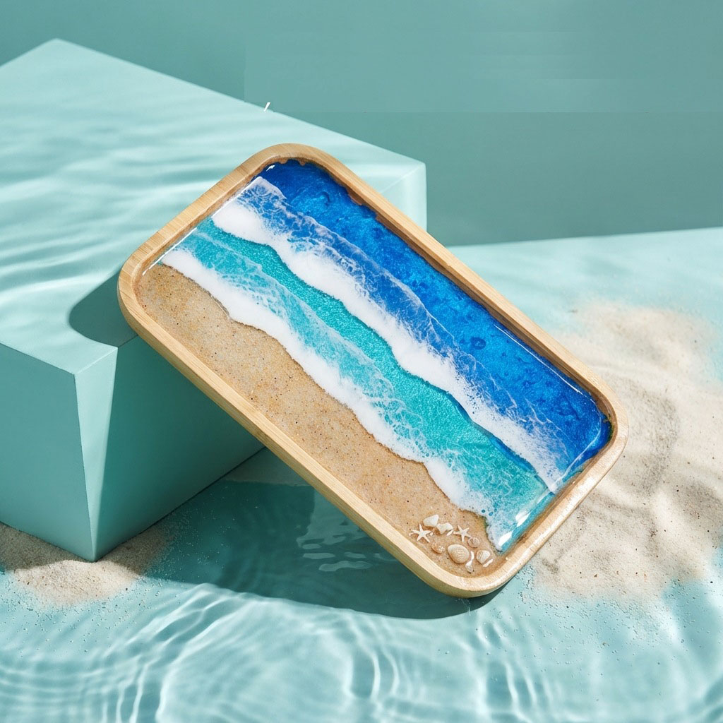 Nampan Dekoratif Seni Lautan R - Resin Art Kitchen ulasan dan harga