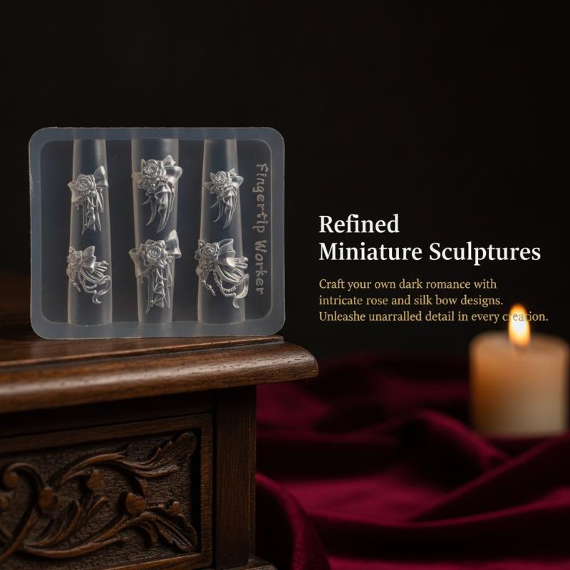 Cetakan Kuku Bunga Silikon 3D  - Resin Art Template ulasan dan harga