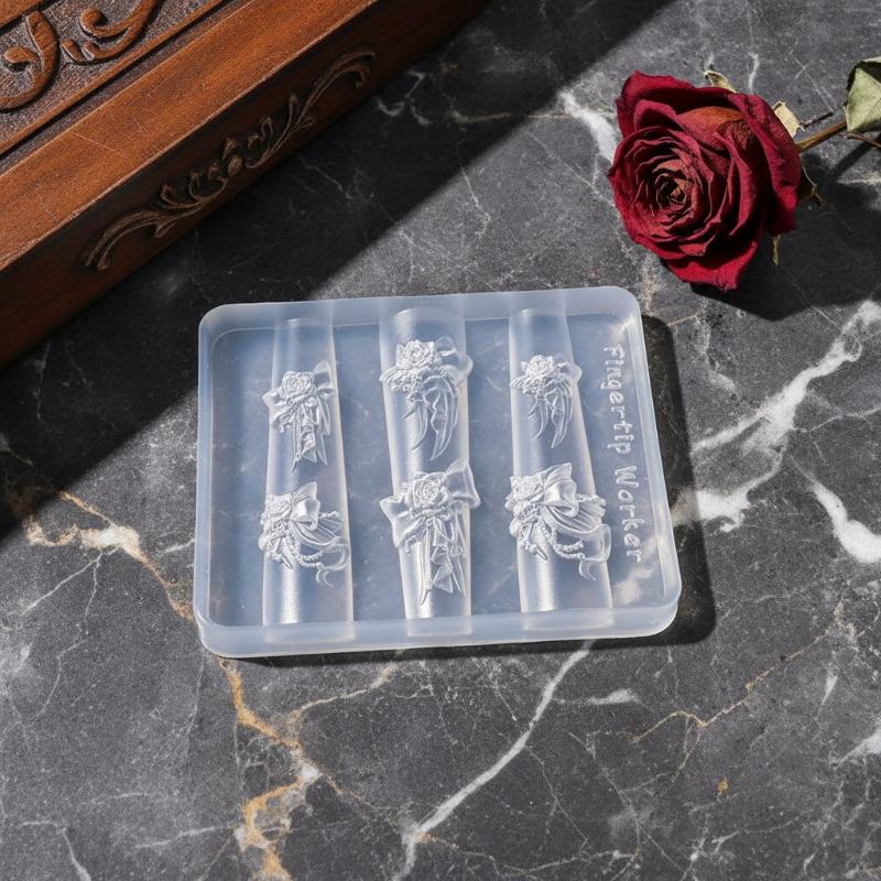 Cetakan Kuku Bunga Silikon 3D  - Resin Art Template ulasan dan harga